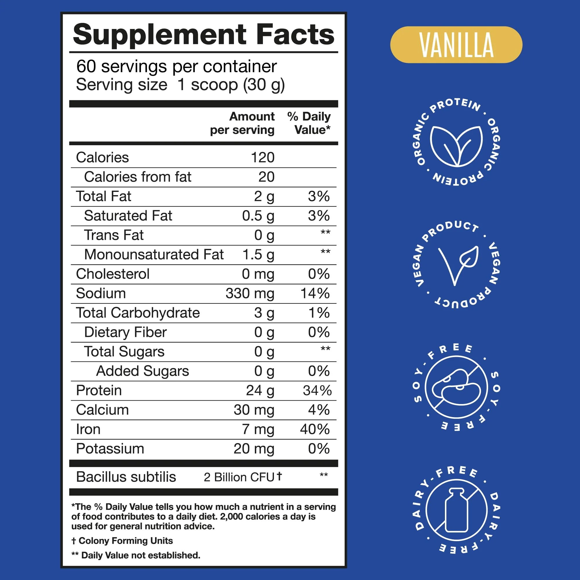 Falcon Protein Plant-Based Protein Powder - Vanilla Flavor -  3.9lbs - Image 5