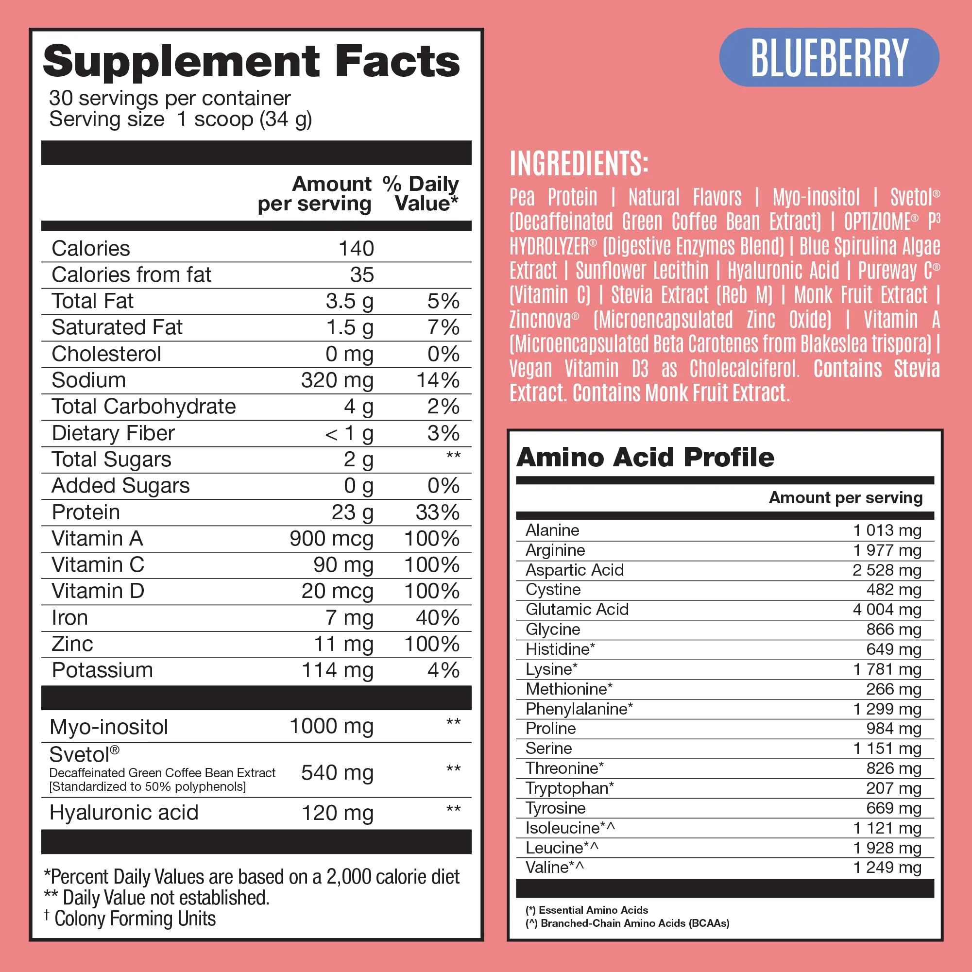 Fitmingo Plant Based Protein Powder - Blueberry Flavor - 2.24lbs - Image 5