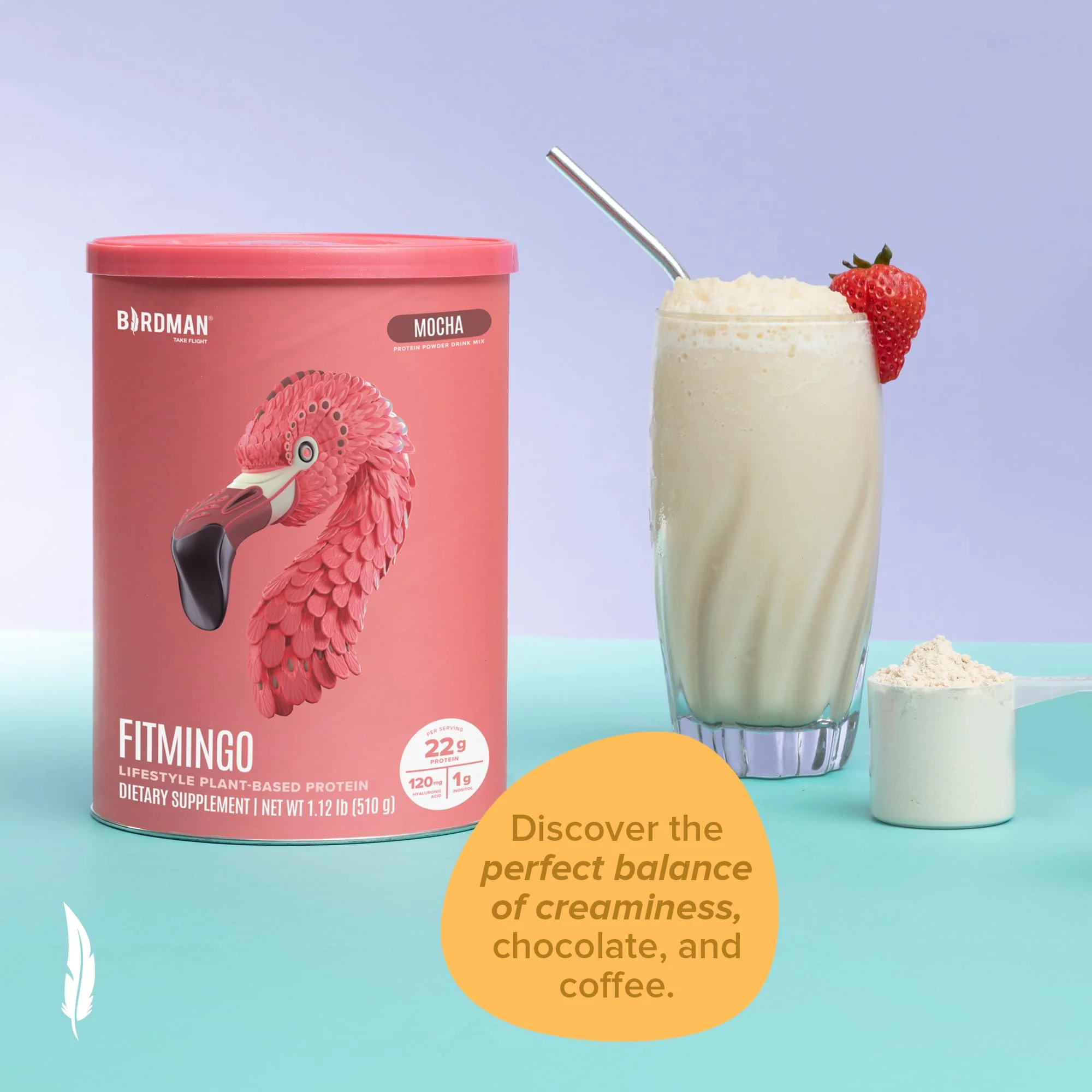 Fitmingo Plant Based Protein Powder - Mocha Flavor - 1.12lbs - Image 7